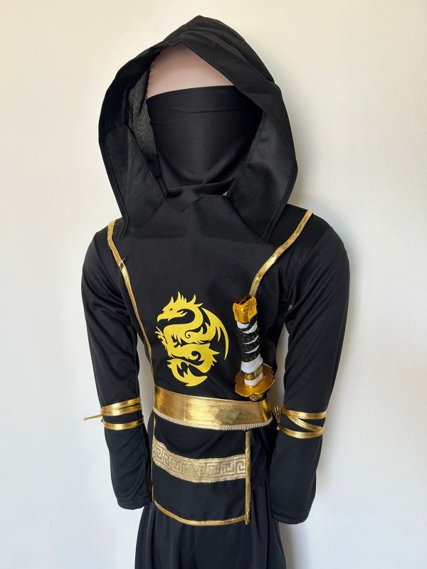 Disfraces de Ninja Rojo y Dorado para niños con accesorios - Imagen 3