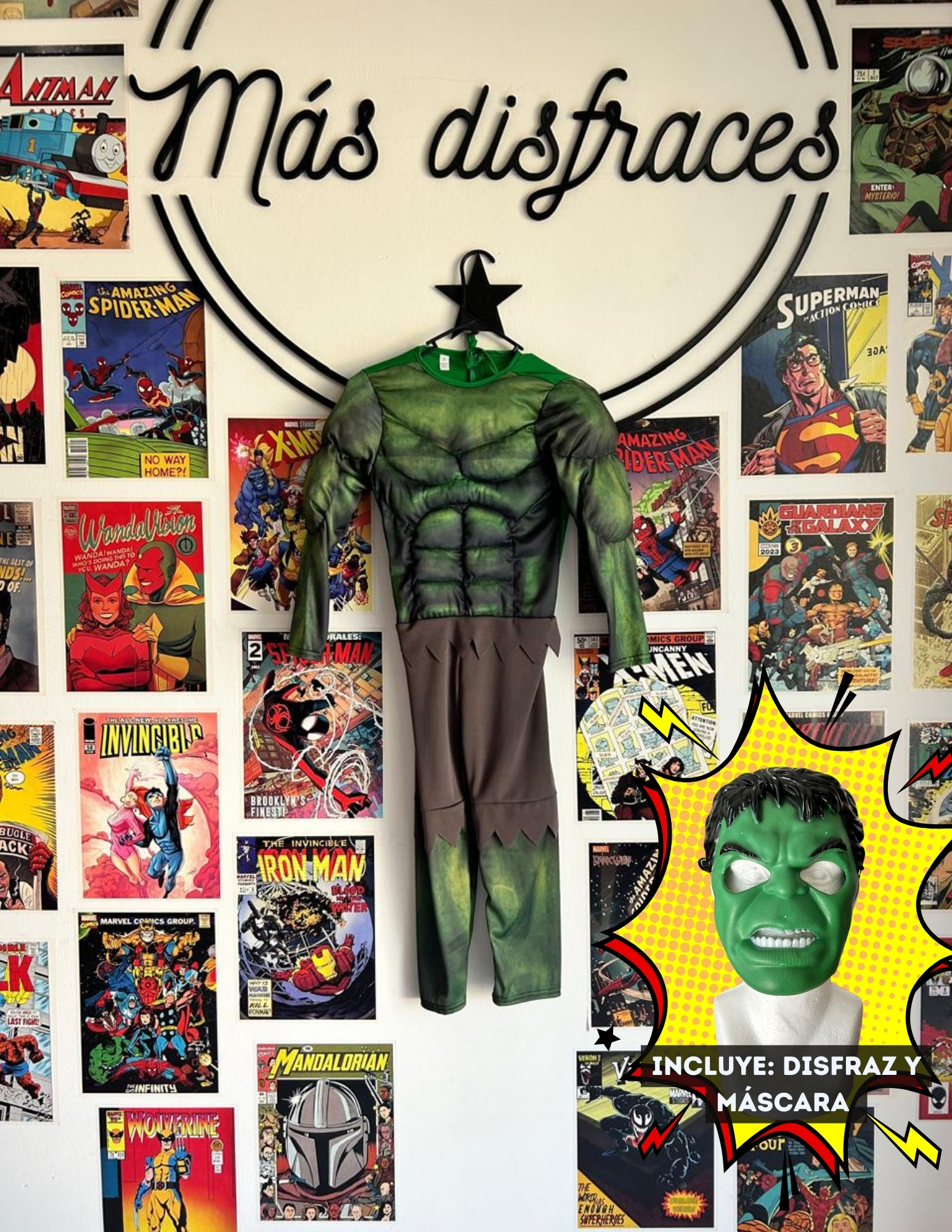 Disfraz de Hulk con musculo para Niños - Imagen 3