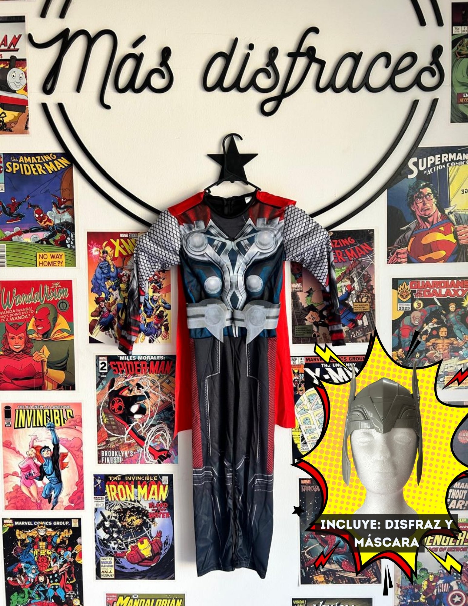 Disfraz de Thor con musculo para Niños - Imagen 3